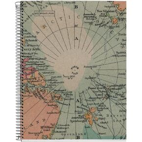 Miquel Rius M Recycled 4 Subject Notebook, Lined 11" x 8.5", 120 Sheets Heavyweight Paper, Subjects Separated by color, 3 Hole Punched, Micro-Perforated, EcoMap Design, Multicolor