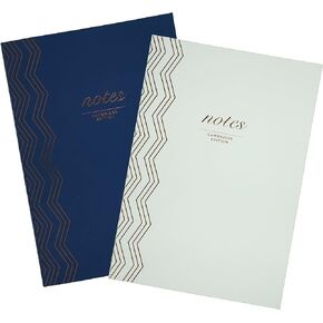 Mead Cambridge Notebooks, Casebound, A4, Ruled, 40 Sheets, 11-3/4" x 8-1/4", Assorted Colors, 2-Pack (52042)