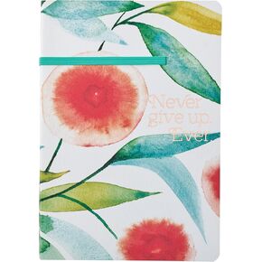Heartfelt Inspirational Journal Notebook for Women Never Give Up Orange Blossoms, Elastic Closure, 256 Lined Pages in Saudi Arabia