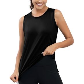 KevaMolly Workout Tank Tops for Women UPF50+ Breathable Athletic Running Shirts Sleeveless Tank Yoga Tops with Slit