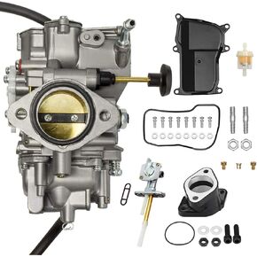 YFM350 Carburetor For Yamaha 1987-1998 Big Bear 350 1987-2004 Warrior 350 1996-1998 Kodiak 400 1987-1990 1992-1995 Moto-4 350 Yfm 350 Atv Carb with Bolt Air intake Manifold