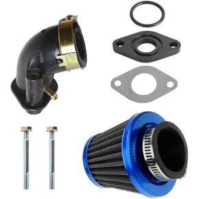 GY6 4-Stroke engine PD18J Carburetor intake manifold Intake pipe Thermal insulation Gasket Screw GY6 Air filter element, Suitable for assembling GY6 engine 139QMB 49cc 50cc ATV Go-kart Moped