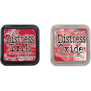 Bundle- Ranger Ink - Tim Holtz - Lumberjack Plaid - Distress Oxide Ink Pad & Distress Ink Pad Set - October 2022