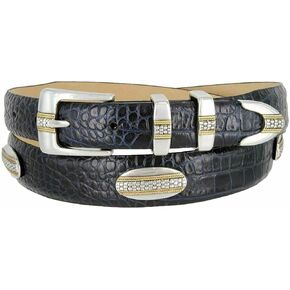 S5825-1 Italian Calfskin Genuine Leather Designer Dress Belt 1-1/8"(30mm) taper down to 1"(25mm) wide, Multi-Style Options