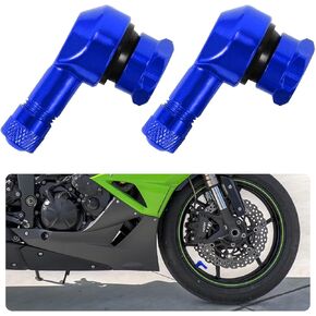 2 PCS Motorcycle Tire Valve Stems, 90 Degree Aluminum 11.3mm/10mm Rim Wheel Tubeless Angle Air Stem with Rubber Seals, Compatible with Most Motorcycles, Bikes, Scooters (Silver) in Kuwait