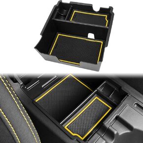 auovo Center Console Organizer for Subaru Crosstrek and Impreza 2018 2019 2020 2021 2022 2023 Interior Accessories Secondary Armrest Storage Tray (Orange Trim)