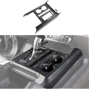 Keptrim for F150 ABS Carbon Fiber Center Console Gear Shift Cup Holder Trim for 2015 2016 2017 2018 2019 2020 Ford F150, 2pcs