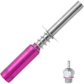 Glow Plug Igniter+N3 Hot Spark Glow Plugs، أدوات تشغيل محرك نيترو الشاعل تدعم بطاريات AA لطائرة طراز 1/10 Nitro Engine RC Car Buggy Truck Model (أحمر)