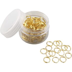 1Box Split Rings Double Loop Jump Rings Connector Mini Key Rings for DIY Jewelry Making Necklaces Bracelet Earrings Art Craft (16mm, KC Gold)