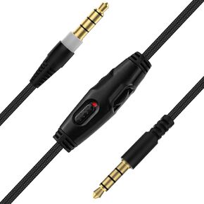 Cloud Alpha Replacement Cable Compatible with Kingston HyperX Cloud Alpha, Cloud Mix, Cloud Flight, Logitech G633 G933 Gaming Headset with Mute & Volume Controls (No Mic, 4.9ft)