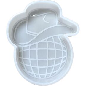 Cowboy Disco Ball Freshie Silicone Mold 5 x 4.5 x 0.8" inches Western Chic Form for Scented Aroma Beads Supplies Resin, Car Candles, Soap Oven Safe Bake Heat Resistant to 400 F