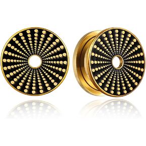 1 Pair New Classic gauges Ear Plugs Tunnels Hypoallergenic 316 Stainless Steel Ear Gauges 8mm-25mm (0G-1") Body Piercing Jewelry