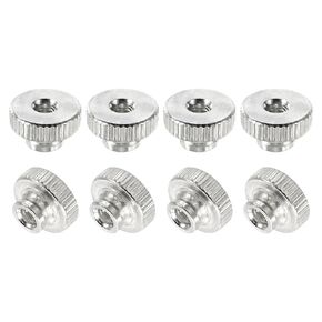uxcell Knurled Thumb Nuts, 8Pcs M6 Carbon Steel Nut High Head Through Hole for 3D Printer Part, Silver