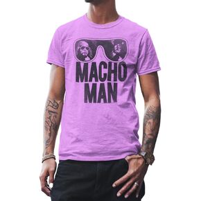 Macho Man Wrestler Ooold School Purple Adult T-Shirt Tee…