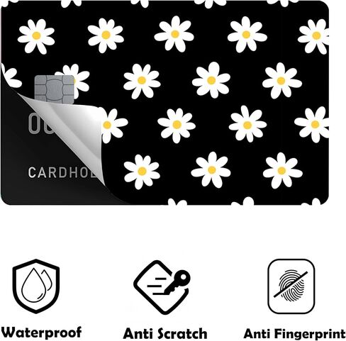 Daisies Small Chip Credit Card Stickers Slim Waterproof Anti-Wrinkling Removable Vinyl Decals Debit Card Skin Cover in Saudi Arabia