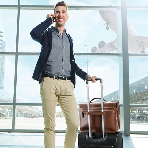 Banuce Vintage Leather Messenger Bag for Men Briefcase Business Shoulder Bags Brown in Kuwait