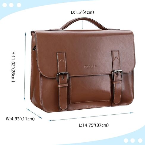 Banuce Vintage Leather Messenger Bag for Men Briefcase Business Shoulder Bags Brown in Kuwait