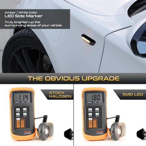 VIPMOTOZ Dual Function Switchback Sequential Turn Signal Side Marker Lights Compatible With 2002-2013 BMW E82 E88 E90 E91 E92 E93 E60 E61 E83 Chrome Housing Smoke Tinted Lens Left & Right Pair Set in Saudi Arabia
