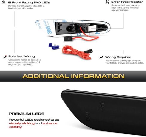 VIPMOTOZ Dual Function Switchback Sequential Turn Signal Side Marker Lights Compatible With 2002-2013 BMW E82 E88 E90 E91 E92 E93 E60 E61 E83 Chrome Housing Smoke Tinted Lens Left & Right Pair Set in Saudi Arabia