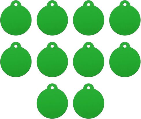 MECCANIXITY Round Laser Engraving Blanks Tags, Stamping Blank Tags, Dog ID Tag, Green DIY Blank Tags for Pet, Pendant Decoration, Craft Tags, Pack of 10 in Saudi Arabia