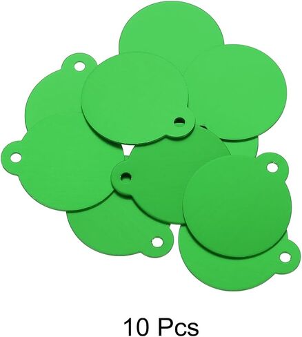 MECCANIXITY Round Laser Engraving Blanks Tags, Stamping Blank Tags, Dog ID Tag, Green DIY Blank Tags for Pet, Pendant Decoration, Craft Tags, Pack of 10 in Saudi Arabia
