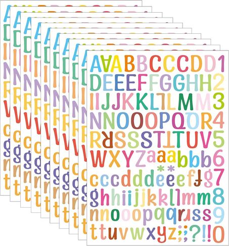 690Pcs 1.5 Inch Letter Stickers, 10 Sheet Vinyl Letter Stickers Waterproof Alphabet Stickers, Self-Adhesive Letter Sticker for Class Office Arts Crafts Sign Poster Mailboxes Handbook (1.5In, Black) in Kuwait