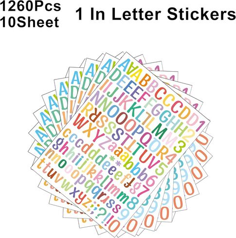 690Pcs 1.5 Inch Letter Stickers, 10 Sheet Vinyl Letter Stickers Waterproof Alphabet Stickers, Self-Adhesive Letter Sticker for Class Office Arts Crafts Sign Poster Mailboxes Handbook (1.5In, Black) in Kuwait