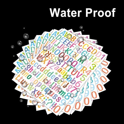 690Pcs 1.5 Inch Letter Stickers, 10 Sheet Vinyl Letter Stickers Waterproof Alphabet Stickers, Self-Adhesive Letter Sticker for Class Office Arts Crafts Sign Poster Mailboxes Handbook (1.5In, Black) in Kuwait