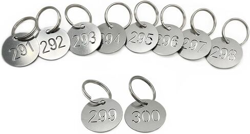 علامات الأرقام 1-10، 25 مم 304 من الفولاذ المقاوم للصدأ علامات مفاتيح مرقمة مجوفة مع حلقات، سلسلة مفاتيح لعلامات تعريف الأرقام in Kuwait