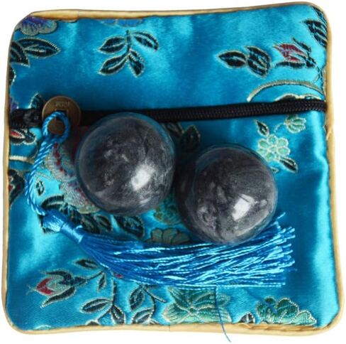 Chinese Marble Natural 3.5 cm Hand Balls Black Gray Health Exercise Stress Balls Baoding Balls Relieve Hand Exercise in Saudi Arabia