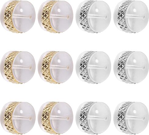 Silicone Flat Earring Backs Gor Studs, Clear Comfort Design, 14K Real Gold Plated Pack of 12 - Heart Shape in Saudi Arabia