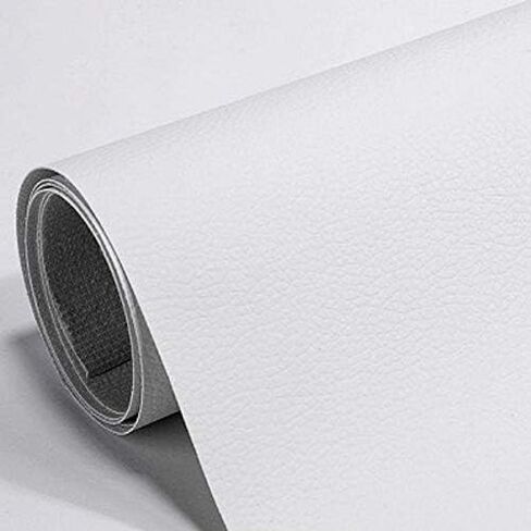 Self Adhesive Leather PU Fabric Repairing Patches for Sofa, for Car Seats, for Clothing (Width 19.6" x Length 53.9") (White) in Saudi Arabia