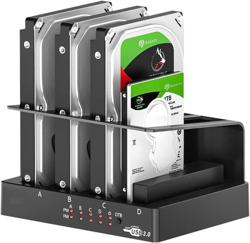 4 Bay SATA to USB3.0 Hard Drive Docking Station for 2.5" & 3.5" SATA HDD / SSD , Maximum 64TB Capacity, Support Hard Drive Reader & Write Functionality - K305BU3S in Kuwait