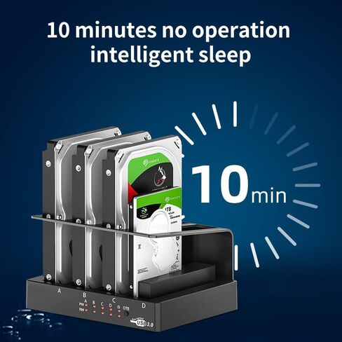 4 Bay SATA to USB3.0 Hard Drive Docking Station for 2.5" & 3.5" SATA HDD / SSD , Maximum 64TB Capacity, Support Hard Drive Reader & Write Functionality - K305BU3S in Kuwait