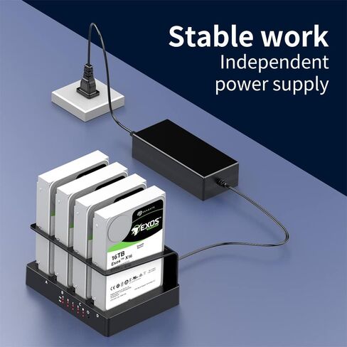 4 Bay SATA to USB3.0 Hard Drive Docking Station for 2.5" & 3.5" SATA HDD / SSD , Maximum 64TB Capacity, Support Hard Drive Reader & Write Functionality - K305BU3S in Kuwait