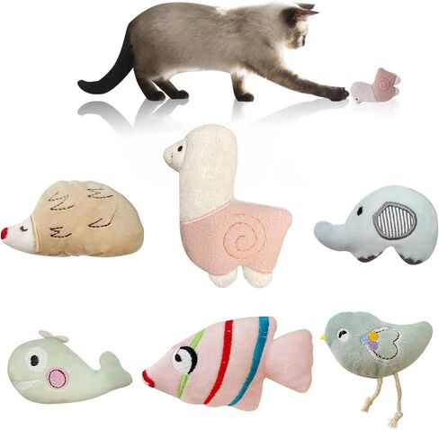 Catnip Toys, 6 Pcs Cute Cat Toys, Soft Plush Catnip Toys for Indoor Cats, Interactive Cat Teething Chew Toy for Cat Kitten Kitty in Saudi Arabia