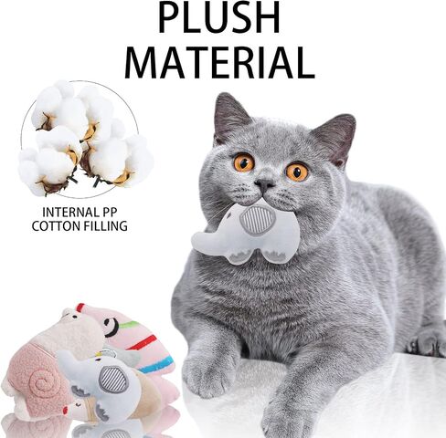 Catnip Toys, 6 Pcs Cute Cat Toys, Soft Plush Catnip Toys for Indoor Cats, Interactive Cat Teething Chew Toy for Cat Kitten Kitty in Saudi Arabia