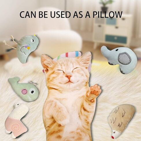 Catnip Toys, 6 Pcs Cute Cat Toys, Soft Plush Catnip Toys for Indoor Cats, Interactive Cat Teething Chew Toy for Cat Kitten Kitty in Saudi Arabia