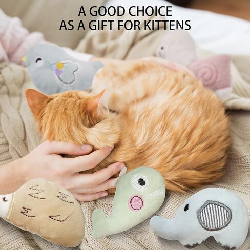 Catnip Toys, 6 Pcs Cute Cat Toys, Soft Plush Catnip Toys for Indoor Cats, Interactive Cat Teething Chew Toy for Cat Kitten Kitty in Saudi Arabia