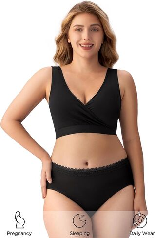 HBselect Nursing Bras for Breastfeeding, Maternity Nursing Sleep Bra Wireless Pregnancy Sleep Bralette 1/5 Pack in Saudi Arabia