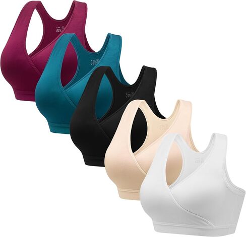 HBselect Nursing Bras for Breastfeeding, Maternity Nursing Sleep Bra Wireless Pregnancy Sleep Bralette 1/5 Pack in Saudi Arabia