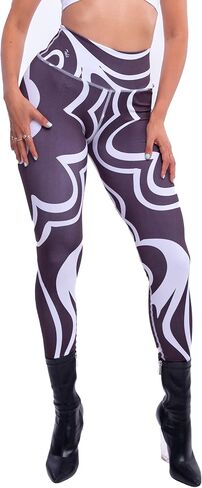 Printed High Waisted Leggings for Women Tummy Control Buttery Soft Yoga Pants in Saudi Arabia