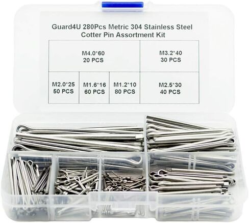 مجموعة متنوعة من دبوس كوتر من الفولاذ المقاوم للصدأ 280 قطعة متري 304 in Kuwait