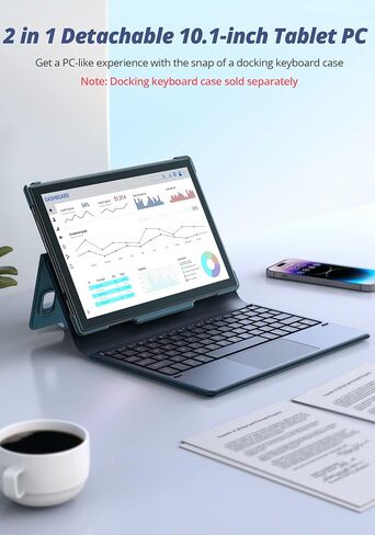Dragon Touch Notepad 102 Android Tablets with 128GB ROM, 8GB RAM, Octa Core 2.0GHz, Android 12 Tablets, 10 inch IPS HD Display, 13MP Camera, 2.4Ghz & 5G WiFi, GPS - Compatible Docking Keyboard in Saudi Arabia