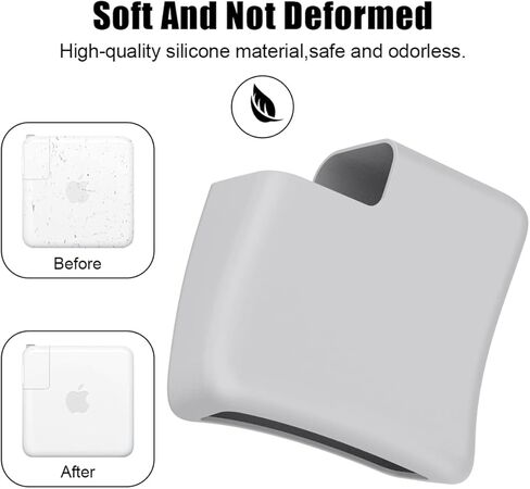 Soft Silicone 67W Charger Protector Case Cover for MacBook Pro 14 inch 2021 2022 2023 A2779 A2442 M1 M2 Power Adapter Cover for Mac Pro 13 2016-2022 M2 M1 A2338 A2289 A2251 61W, Black in Kuwait