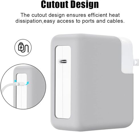 Soft Silicone 67W Charger Protector Case Cover for MacBook Pro 14 inch 2021 2022 2023 A2779 A2442 M1 M2 Power Adapter Cover for Mac Pro 13 2016-2022 M2 M1 A2338 A2289 A2251 61W, Black in Kuwait