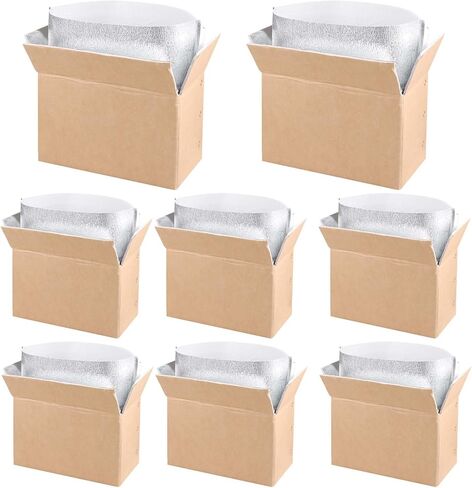 8 Pack Double Insulated Shipping Boxes for Frozen Food, Cold Delivery Carton with Aluminum Foil Liner, Large Cooler Boxes for Shipping Mailing Packing – Box Inside 11 x 6 x 7 inch in Kuwait