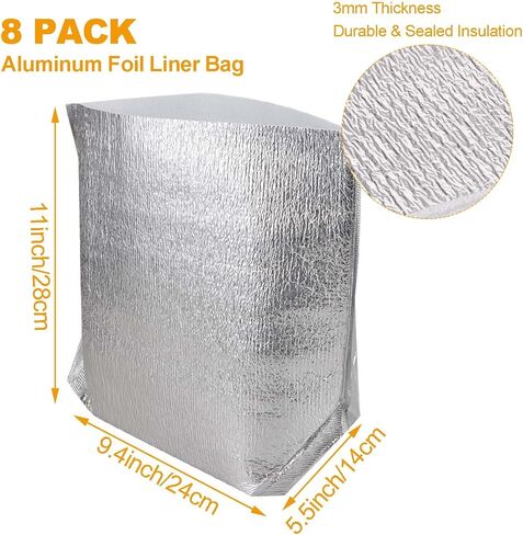 8 Pack Double Insulated Shipping Boxes for Frozen Food, Cold Delivery Carton with Aluminum Foil Liner, Large Cooler Boxes for Shipping Mailing Packing – Box Inside 11 x 6 x 7 inch in Kuwait