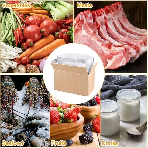 8 Pack Double Insulated Shipping Boxes for Frozen Food, Cold Delivery Carton with Aluminum Foil Liner, Large Cooler Boxes for Shipping Mailing Packing – Box Inside 11 x 6 x 7 inch in Kuwait