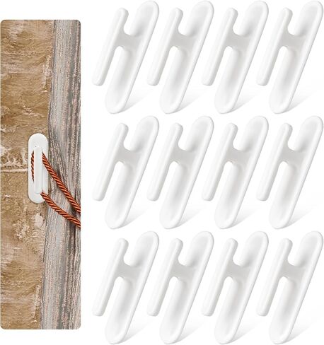 12 Pieces Blind Cord Twister Safety Blind Cord Hooks Cord Cleats for Blinds, Adhesive Blind Cord Holder White Window Blinds String Holder Blind Cord Wind Up Blind Cord Wrap Cleat for Office and Home in Saudi Arabia